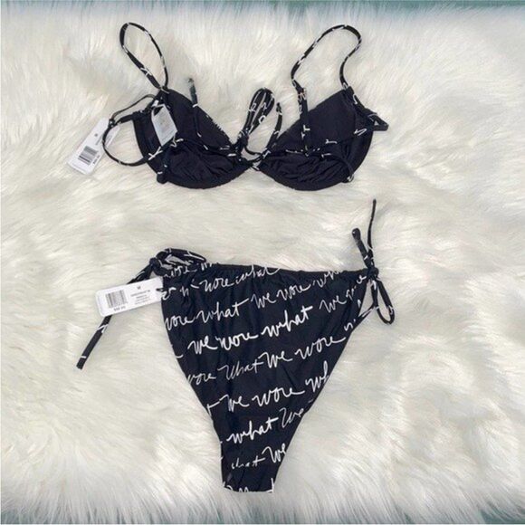 WeWoreWhat Womens Size Medium Print Underwire & Ruched String Bikini Set - Picture 6 of 10